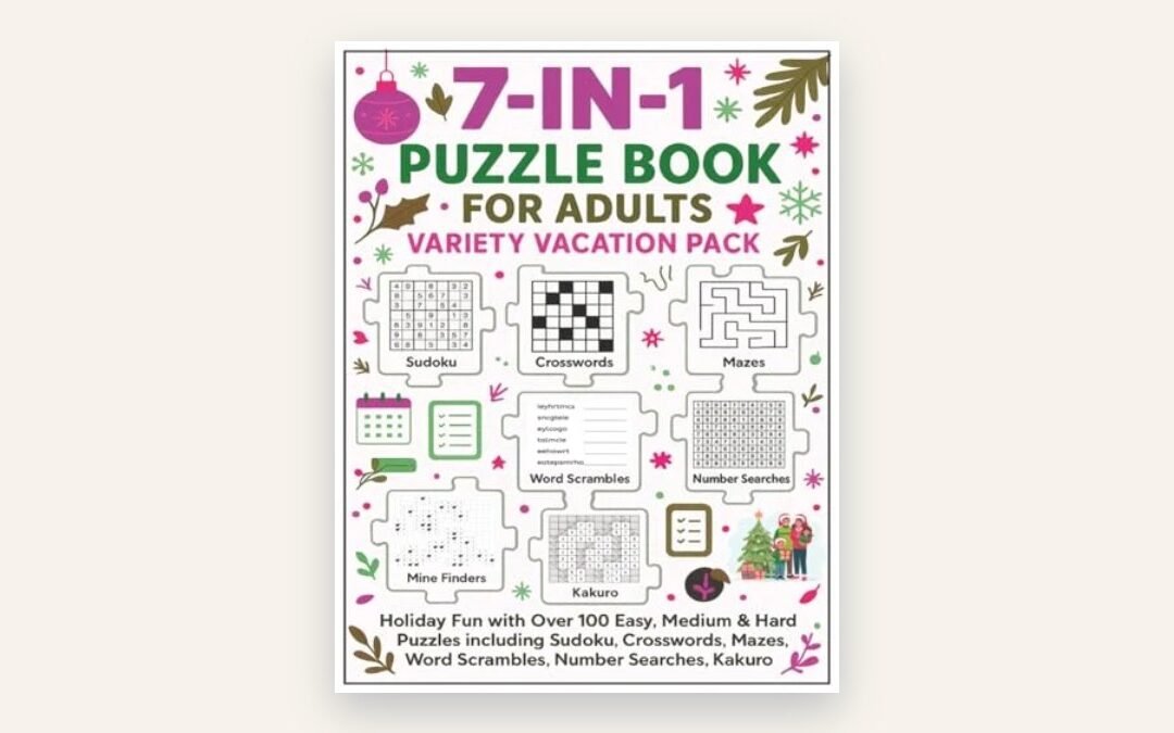 New release: 7-in-1 Puzzle Book for Adults – Variety Vacation Pack — Color Edition