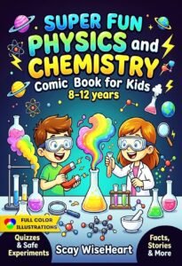 Cover of Super Fun Physics and Chemistry Comic Book for Kids 8-12